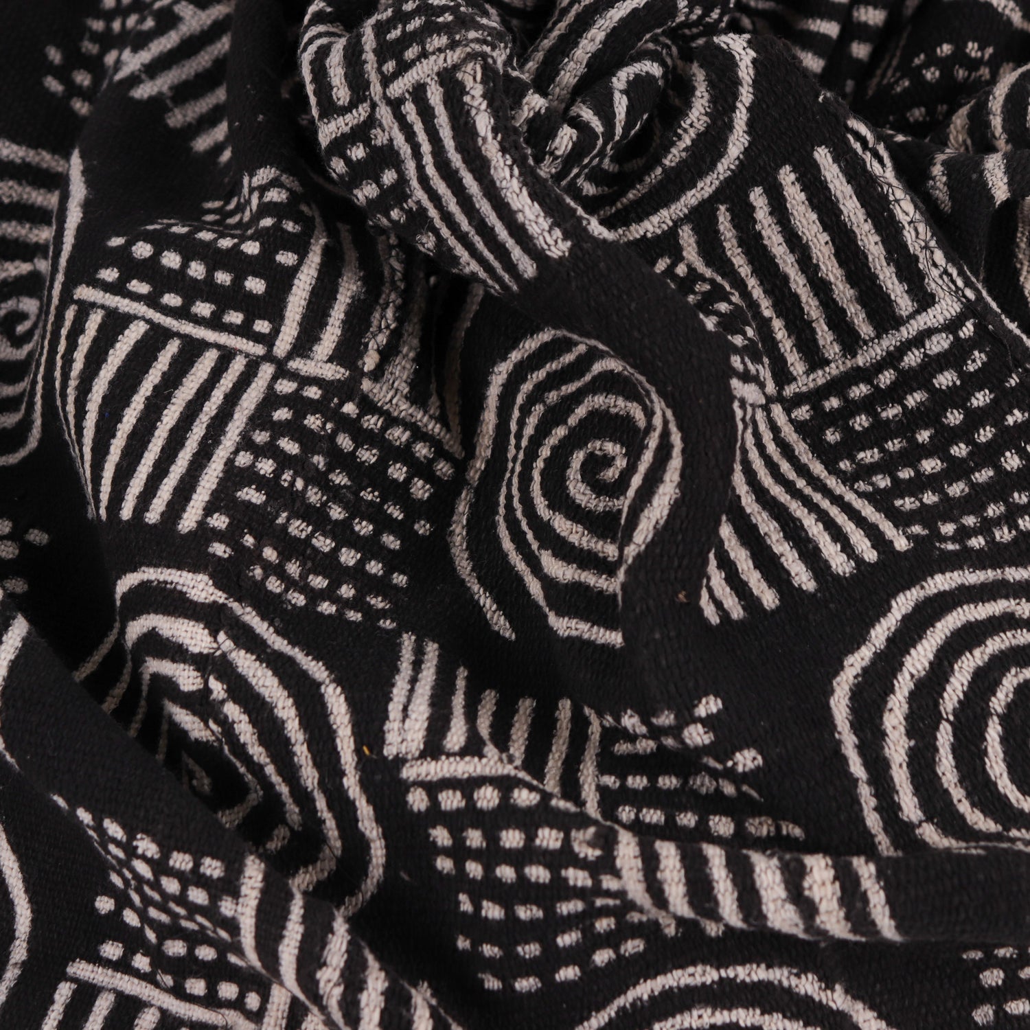 MC256 - Black and White Handmade Mudcloth fabric from Mali West Africa |  African fabric